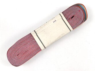 Mecklenburg Schwerin, Bündel Ordensband für die Bandspange zum Militär Verdienstkreuz. Breite 15mm, in der originalen Banderole, laut dieser 10 Meter