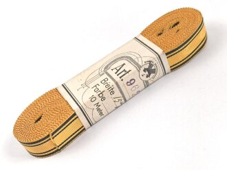 Württemberg, Bündel Ordensband für eine Bandspange zum Charlottenkreuz. Breite 15mm, in der originalen Banderole, laut dieser 10 Meter