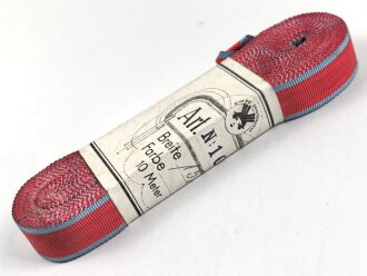 Württemberg, Bündel Ordensband für eine Bandspange zur Dienstauszeichnung. Breite 15mm, in der originalen Banderole, laut dieser 10 Meter