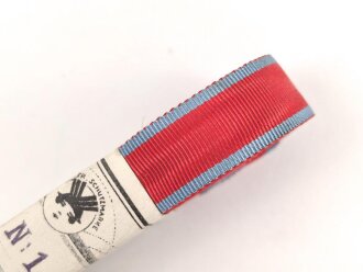Württemberg, Bündel Ordensband für eine Bandspange zur Dienstauszeichnung. Breite 15mm, in der originalen Banderole, laut dieser 10 Meter