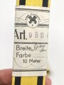 Württemberg,  Ordensband  zur Militärverdienstmedaille. Breite 30mm, sie erhalten je 15cm von der Rolle abgeschnitten