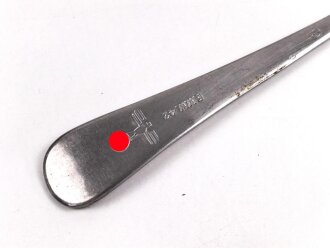 Gabel von der Kriegsmarine, datiert 1942, Metall, Gesamtlänge ca. 21 cm
