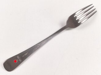Gabel von der Kriegsmarine, datiert 1942, Metall, Gesamtlänge ca. 21 cm