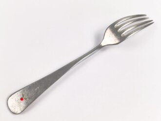 Gabel von der Wehrmacht aus Aluminium, datiert 1941, Gesamtlänge ca. 21 cm