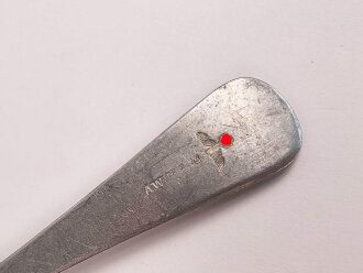 Gabel von der Wehrmacht aus Aluminium, datiert 1941, Gesamtlänge ca. 21 cm