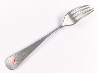 Gabel von der Wehrmacht aus Aluminium, datiert 1941, Gesamtlänge ca. 21 cm