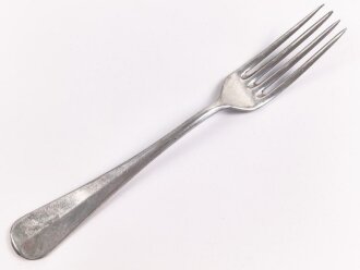 Gabel von der Wehrmacht aus Aluminium, datiert 1941, Gesamtlänge ca. 21 cm