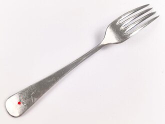 Gabel von der Wehrmacht aus Aluminium, datiert 1941, Gesamtlänge ca. 21 cm