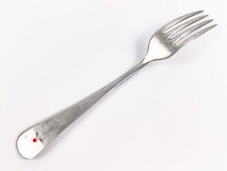 Gabel von der Wehrmacht aus Aluminium, datiert 1941, Gesamtlänge ca. 21 cm