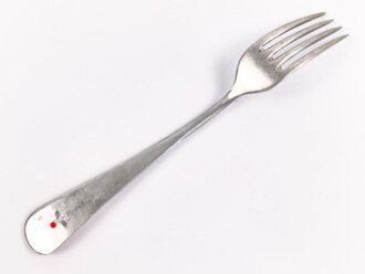 Gabel von der Wehrmacht aus Aluminium, datiert 1941, Gesamtlänge ca. 21 cm
