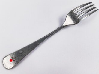 Gabel von der Wehrmacht aus Aluminium, datiert 1941, Gesamtlänge ca. 21 cm