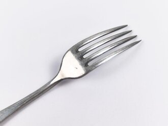 Gabel von der Wehrmacht aus Aluminium, datiert 1941, Gesamtlänge ca. 21 cm