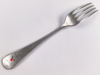 Gabel von der Wehrmacht aus Aluminium, datiert 1941, Gesamtlänge ca. 21 cm