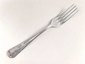 Gabel von der Wehrmacht aus Aluminium, datiert 1941, Gesamtlänge ca. 21 cm