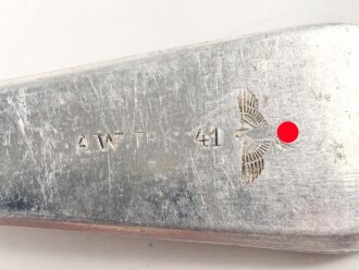 Gabel von der Wehrmacht aus Aluminium, datiert 1941, Gesamtlänge ca. 21 cm