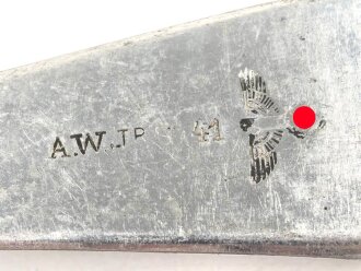 Gabel von der Wehrmacht aus Aluminium, datiert 1941, Gesamtlänge ca. 21 cm
