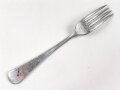 Gabel von der Wehrmacht aus Aluminium, datiert 1941, Gesamtlänge ca. 21 cm