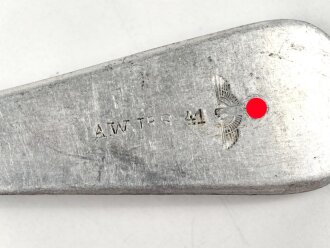 Gabel von der Wehrmacht aus Aluminium, datiert 1941, Gesamtlänge ca. 21 cm