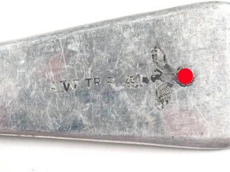 Gabel von der Wehrmacht aus Aluminium, datiert 1941, Gesamtlänge ca. 21 cm