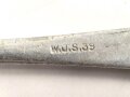 Gabel von der Wehrmacht aus Aluminium, datiert 1941, Gesamtlänge ca. 21 cm