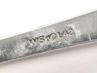 Löffel von der Wehrmacht aus Aluminium, datiert 1942, Gesamtlänge ca. 21 cm