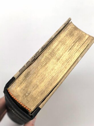 Adolf Hitler "Mein Kampf" Hochzeitsausgabe der Gemeinde Bruck an der Leitha Österreich von 1939, Portrait vorne hat sich gelöst, datiert 1943