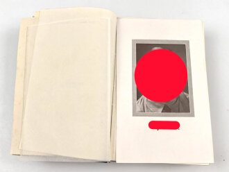 Adolf Hitler "Mein Kampf" Hochzeitsausgabe der Gemeinde Bruck an der Leitha Österreich von 1939, Portrait vorne hat sich gelöst, datiert 1943