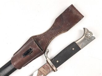 Extraseitengewehr frühe Wehrmacht oder Luftwaffe. Ordentliches Stück in gutem Zustand, Hersteller Tiger Solingen, der ungeschwärzte Koppelschuh zugehörig