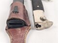 Extraseitengewehr frühe Wehrmacht oder Luftwaffe. Ordentliches Stück in gutem Zustand, Hersteller Tiger Solingen, der ungeschwärzte Koppelschuh zugehörig