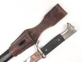 Extraseitengewehr frühe Wehrmacht oder Luftwaffe. Ordentliches Stück in gutem Zustand, Hersteller Tiger Solingen, der ungeschwärzte Koppelschuh zugehörig