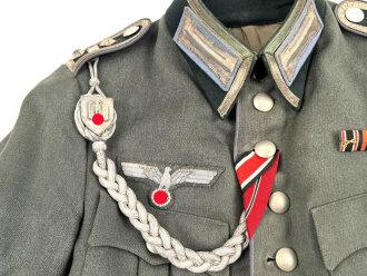 Geschönte Feldbluse Modell 1936 für Kraftfahrtruppe des Stabsfeldwebel Brinkmann.. Meiner Ansicht nach so zusammengehörig. Guter Zustand