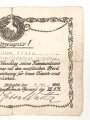 Westfälisches Freiwilligen Korps Lichtschlag, grüne Fangschnur mit dem westfälischen Pferd als besondere Auszeichnung. Guter Zustand, dazu das Besitzzeugnis sowie ein REPRO Foto