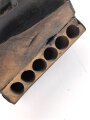 Frankreich ? , lederner Kartuschkasten in gutem Zustand, breite 15,5cm