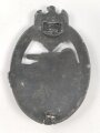 Panzerkampfabzeichen in silber, Zink, Nadel und Nadelbock fehlen