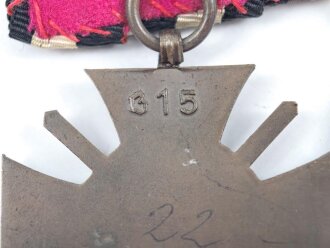 Ordenspange  eines tapferen Württembergs aus den 1930iger Jahren. Eisernes Kreuz 2.Klasse 1914,  silberne Militärverdienstmedaille, Ehrenkreuz für Frontkämpfer