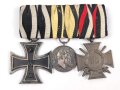 Ordenspange  eines tapferen Württembergs aus den 1930iger Jahren. Eisernes Kreuz 2.Klasse 1914,  silberne Militärverdienstmedaille, Ehrenkreuz für Frontkämpfer