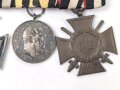 Ordenspange  eines tapferen Württembergs aus den 1930iger Jahren. Eisernes Kreuz 2.Klasse 1914,  silberne Militärverdienstmedaille, Ehrenkreuz für Frontkämpfer