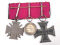 Ordenspange  eines tapferen Württembergs aus den 1930iger Jahren. Eisernes Kreuz 2.Klasse 1914,  silberne Militärverdienstmedaille, Ehrenkreuz für Frontkämpfer