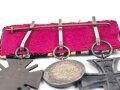 Ordenspange  eines tapferen Württembergs aus den 1930iger Jahren. Eisernes Kreuz 2.Klasse 1914,  silberne Militärverdienstmedaille, Ehrenkreuz für Frontkämpfer
