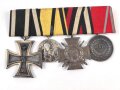Ordenspange  eines tapferen Württembergs aus den 1930iger Jahren. Eisernes Kreuz 2.Klasse 1914,  silberne Militärverdienstmedaille, Ehrenkreuz für Frontkämpfer, Dienstauszeichnung für 9 Jahre