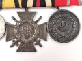 Ordenspange  eines tapferen Württembergs aus den 1930iger Jahren. Eisernes Kreuz 2.Klasse 1914,  silberne Militärverdienstmedaille, Ehrenkreuz für Frontkämpfer, Dienstauszeichnung für 9 Jahre