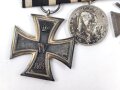 Ordenspange  eines tapferen Württembergs aus den 1930iger Jahren. Eisernes Kreuz 2.Klasse 1914,  silberne Militärverdienstmedaille, Ehrenkreuz für Frontkämpfer, Dienstauszeichnung für 9 Jahre