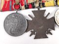 Ordenspange  eines tapferen Württembergs aus den 1930iger Jahren. Eisernes Kreuz 2.Klasse 1914,  silberne Militärverdienstmedaille, Ehrenkreuz für Frontkämpfer, Dienstauszeichnung für 9 Jahre