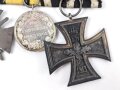 Ordenspange  eines tapferen Württembergs aus den 1930iger Jahren. Eisernes Kreuz 2.Klasse 1914,  silberne Militärverdienstmedaille, Ehrenkreuz für Frontkämpfer, Dienstauszeichnung für 9 Jahre