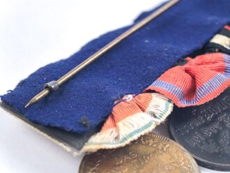 Ordenspange  eines tapferen Württembergs aus den 1930iger Jahren. Eisernes Kreuz 2.Klasse 1914,  silberne Militärverdienstmedaille, Ehrenkreuz für Frontkämpfer, Dienstauszeichnung für 9 Jahre, Denkmünze Tirol 1914-1918