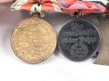 Ordenspange  eines tapferen Württembergs aus den 1930iger Jahren. Eisernes Kreuz 2.Klasse 1914,  silberne Militärverdienstmedaille, Ehrenkreuz für Frontkämpfer, Dienstauszeichnung für 9 Jahre, Denkmünze Tirol 1914-1918