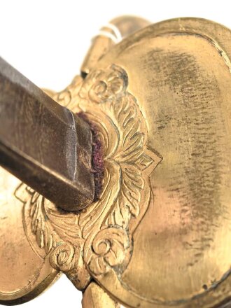 Frankfurter Reichskontingent, Degen für Offiziere um 1830. Auf dem Klingenrücken Signatur des Schwerdtfegers "Jacob Glauth in Frankfurt" gereinigtes Stück in gutem Gesamtzustand