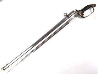 Preussen, Infanterie Offiziers Degen Modell 1889 . Das Grifftsück in Luxusausführung, die Scheide vernickelt. Klinge ohne Hersteller