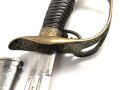 Preussen, Infanterie Offiziers Degen Modell 1889 . Das Grifftsück in Luxusausführung, die Scheide vernickelt. Klinge ohne Hersteller