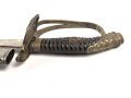 Preussen, Infanterie Offiziers Degen Modell 1889 . Das Grifftsück in Luxusausführung, die Scheide vernickelt. Klinge ohne Hersteller